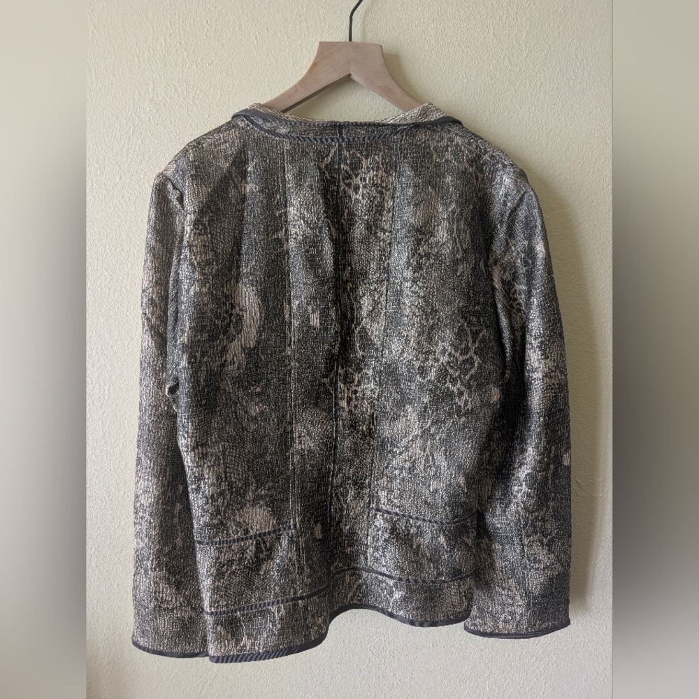 Chicos Brown And Gold Snake print Jacket Blazer - Picture 4 of 5